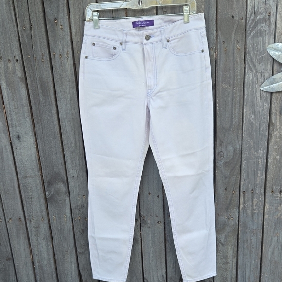 Ralph Lauren White Straight Leg Jeans Modern Minimalist Design - Picture 1 of 9